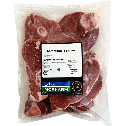 Lammelår Halal i skiver 1Kg